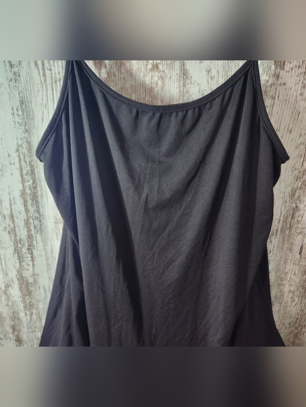 Solis Black Slip Dress Ruffled Hem Adjustable Straps Size M/L - Picture 3 of 9